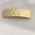 Minimalist rectangular gold-plated metal hair clip with a textured hammered finish - Gold Textured Square Clip