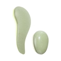 Light green detangling hairbrush set featuring a long handle brush and palm comb - 2-Piece Detangling Set / Green