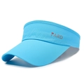 Himmelblauer Sonnenvisier-Hut mit Laserlöchern für Marathonlauf und Sportaktivitäten - Verstellbar / Seeblau