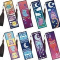 Set di 8 segnalibri fai-da-te pittura diamante con motivi gufo e luna e nappe - Stile Gufo, Luna e Stelle (SQ-31) / Set da 8