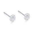 Minimalist S925 sterling silver daisy flower stud earrings in polished silver finish - Small Daisy Studs