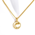 Collana Acquario in acciaio al titanio placcato oro 18k con inserto in conchiglia - Acquario - Oro