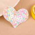 Pince à cheveux cœur à paillettes irisées avec dégradé de couleurs pour filles - Barrette Rose Pastel