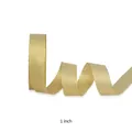 Sparkling champagne gold glitter ribbon with fine metallic texture and finished edges - 2.5cm*25 Yards / Gold