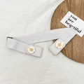 White elastic waist belt featuring delicate 3D daisy flower accents for women - Denim Double Daisy(17#)