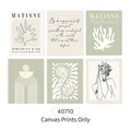 6er-Set Matisse-Leinwandbilder in Salbeigrün und Beige mit abstrakter botanischer Kunst - 30*40cm / Stil D Leinwandkern