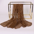 Elegante sciarpa in chiffon leggero con classica stampa leopardata in marrone e nero - XQ295 1# Caffè Leopardo