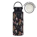 Detail of 1L water bottle showing SUS304 stainless steel with ceramic coating liner - Black 9B