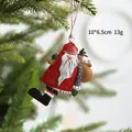 Hand-painted Santa Claus metal hanging ornament for Christmas tree decor, 10x6.5cm size - Gift Santa