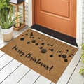 Zerbino in finto cocco con scritta Merry Christmas e decorazioni natalizie - Decorazioni Natalizie (CHDT-2024-01289) / 40x60cm