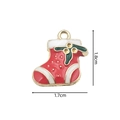 Christmas stocking alloy charm for jewelry DIY with red oil drip finish 1.8cm x 1.7cm - 2354 Christmas Sock