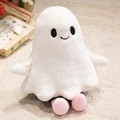 Cute white plush ghost doll with black embroidered eyes and pink feet for Halloween gift - 30cm / White Ghost (Ghost)