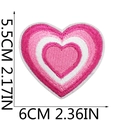 Detailed size view of a pink gradient heart embroidery patch measuring 6cm by 5.5cm - Gradient Pink Heart Style