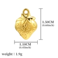 Golden strawberry pendant accessory with textured finish for DIY jewelry crafting - Golden Strawberry Accessory (A0012801)