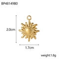 Detailed size chart for sun pendant showing 2.0cm height and 1.8g weight on white background - Sun Radiant Sphere (BP48149B0)