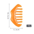 Orange wide-tooth acupoint massage comb for scalp and body meridian scraping, 10.5cm size - Orange