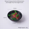 Porte-clés mini soupe miso japonaise avec bœuf et légumes dans un petit bol noir - Soupe de Bœuf - Sans Anneau