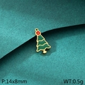 Christmas tree charm with green enamel and gold finish for DIY jewelry 14x8mm - Mini Dark Green Christmas Tree (KLJ10423-ZLA)