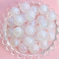 Détail de perles en verre lumineux 16mm ciel étoilé avec pois roses pour bijoux artisanaux - Cercles Blancs / 16mm Lumineux