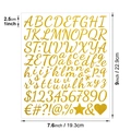 1-inch gold glitter alphabet and number stickers for graduation cap DIY decoration - Glitter Gold