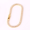 Elegant gold-plated V-shaped tennis bracelet with square-cut cubic zirconia and box clasp - Gold Bracelet
