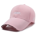Pink baseball cap with white NSDL embroidery and branded sport tape on the brim - Adjustable / Pink