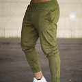 Slim fit men's olive green joggers with drawstring waist for running and gym training - Army Green