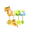 Tiger plush spiral toy for baby strollers with hanging owl and star sensory charms - Tiger Upgraded Version