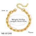 Elegantes goldfarbenes doppellagiges Edelstahlperlenarmband mit Verlängerung - Doppellagiger Perlenstil (NB-B1240)