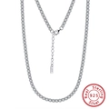 Elegant S925 sterling silver tennis necklace with white zircon and adjustable lobster clasp - Tennis Chain / 1.5mm/35+5cm