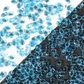 Translucent blue teardrop-shaped glass beads for jewelry making on mesh fabric - Light Lake Blue