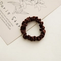 Elastic satin scrunchie in dark brown with smooth silk texture for hair styling - 6cm Satin Deep Coffee