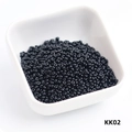 Close-up of 3mm black glass seed beads in a white container for DIY jewelry making - 10g Approx 288 Pcs / KK02 Black