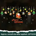 Christmas window decals set with Santa and reindeer, measuring 120x62cm for festive decor - XL6115 Gift Delivery