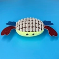 Jouet sonore en peluche pour animaux en forme de scarabée avec des ailes à paillettes - Crabe Gris