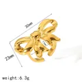 Detaillierte Größenangaben für Schleifen-Ohrringe und Ring, inklusive 30mm Länge und 17mm Durchmesser - Große Schleife Glatter Ring (TR4292)