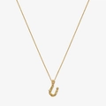 Detailed macro view of vintage gold S925 silver U-letter pendant with irregular texture - 925 Silver / Gold - Letter U
