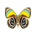 Bunte Schmetterling Emaille Brosche in Gelb und Lila mit Vergoldung Finish - Mehrfarbiges Muster Stil (XZ7378)