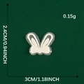 Detailed close-up of white lace butterfly patch with size and weight specifications - 17-White Mesh Butterfly Style