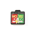 Pin deslizante My Attitude de metal dorado con opciones NO en rojo y YES en verde - Negro