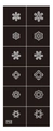 Japanese style white snowflake nail art stickers with P02 design on black background - 2# (P02 Snowflake)