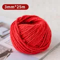 Red jute twine roll 3mm thick 25m length for birthday cake and floral decoration - Red / 3mm*25m