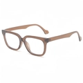 Gafas de sol cuadradas clásicas en color marrón té con montura de resina transparente - Montura de Té
