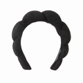 Chic black braided sponge headband for women with high-top design and soft fabric - Black Terry Headband