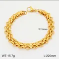 Gold-plated stainless steel multi-layer braided chain bracelet with lobster clasp 220mm - Gold Style 6-Multi-layer Twisted Link