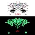 Luminous green glow facial jewelry stickers for music festivals and parties - YG-07