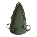 Borsa a tracolla in tela lavata verde con tracolla regolabile e cerniera resistente - Verde