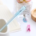 Light blue aesthetic gel pen with a creative sequin cocktail glass pendant - Goblet - Blue