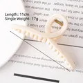 Elegant 11cm ivory white velvet hair claw clip with minimalist high-end vintage style - Cream White Cross Claw Clip