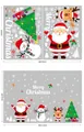 Detailed view of Christmas window stickers featuring Santa, snowmen, and reindeer designs - Christmas Elements Set AMJ034